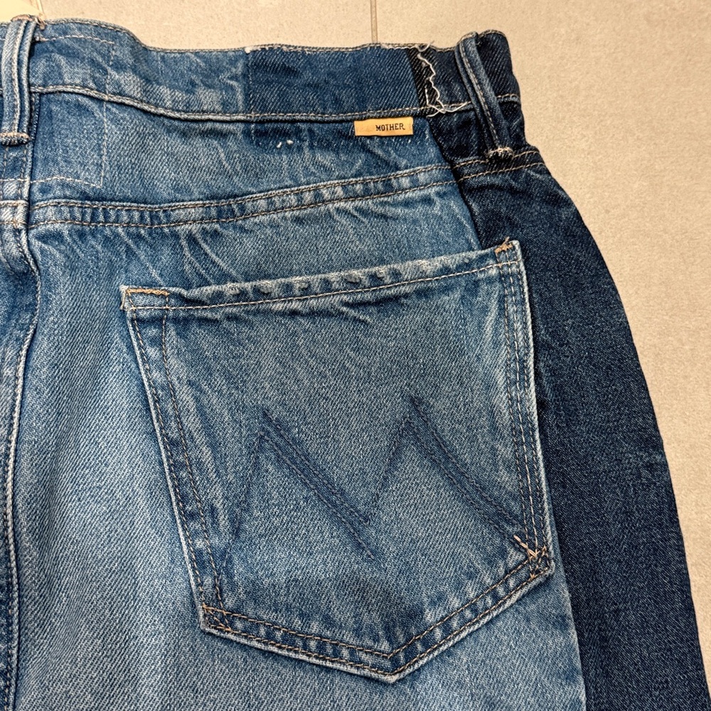 MOTHER The Flagpole Raw Hem Denim Maxi Skirt 100% Cotton - Picture 8 of 14